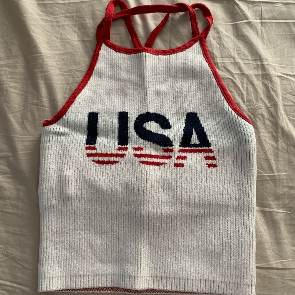 Hollister “USA” knit tank top